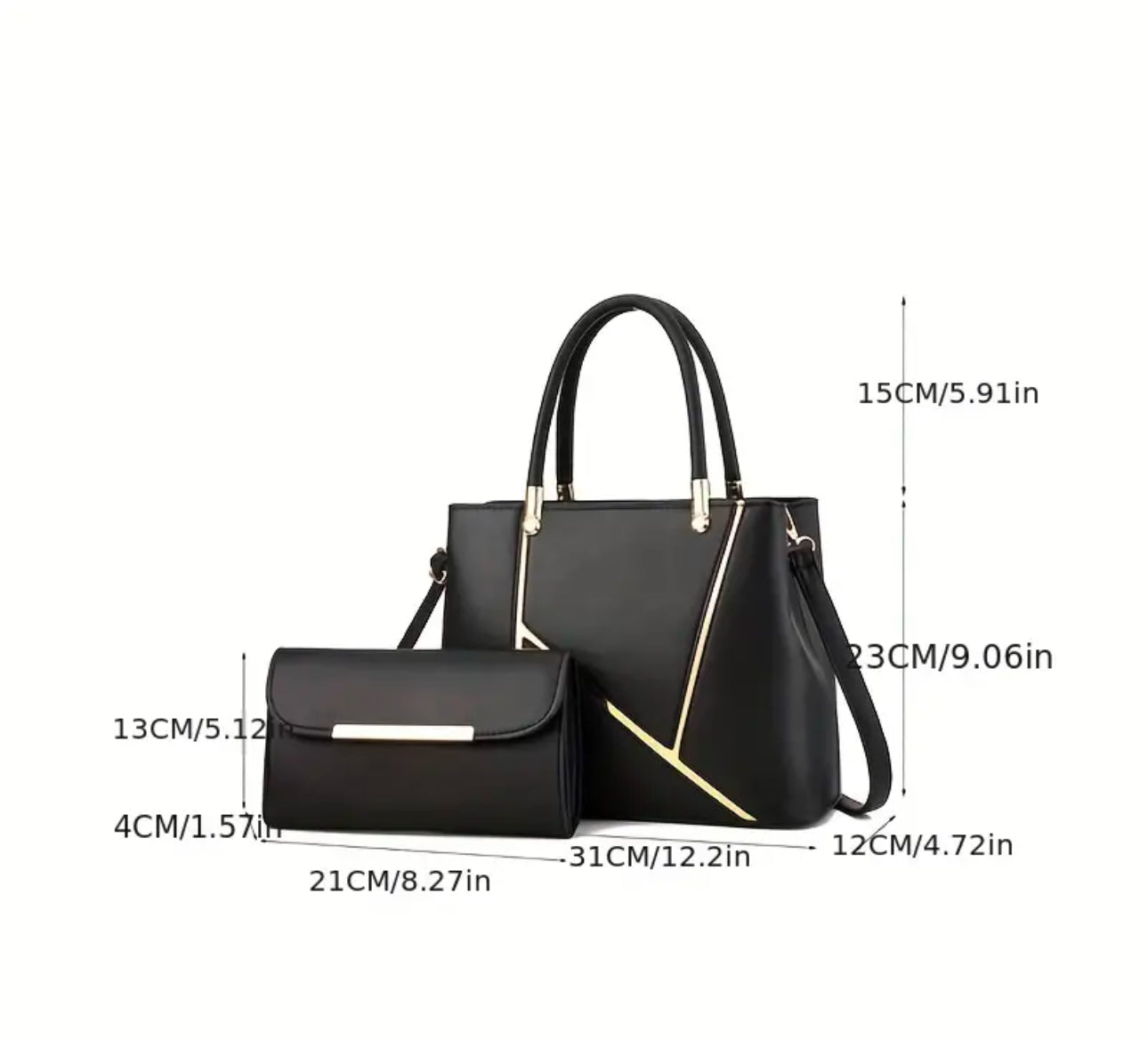 Tasche Glamour - Set Schwarz / Grau