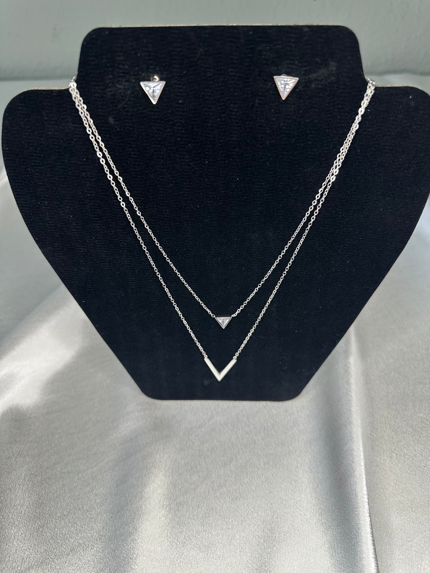 Set Veronika Gold/ Silber (Kette + Ohrringe)