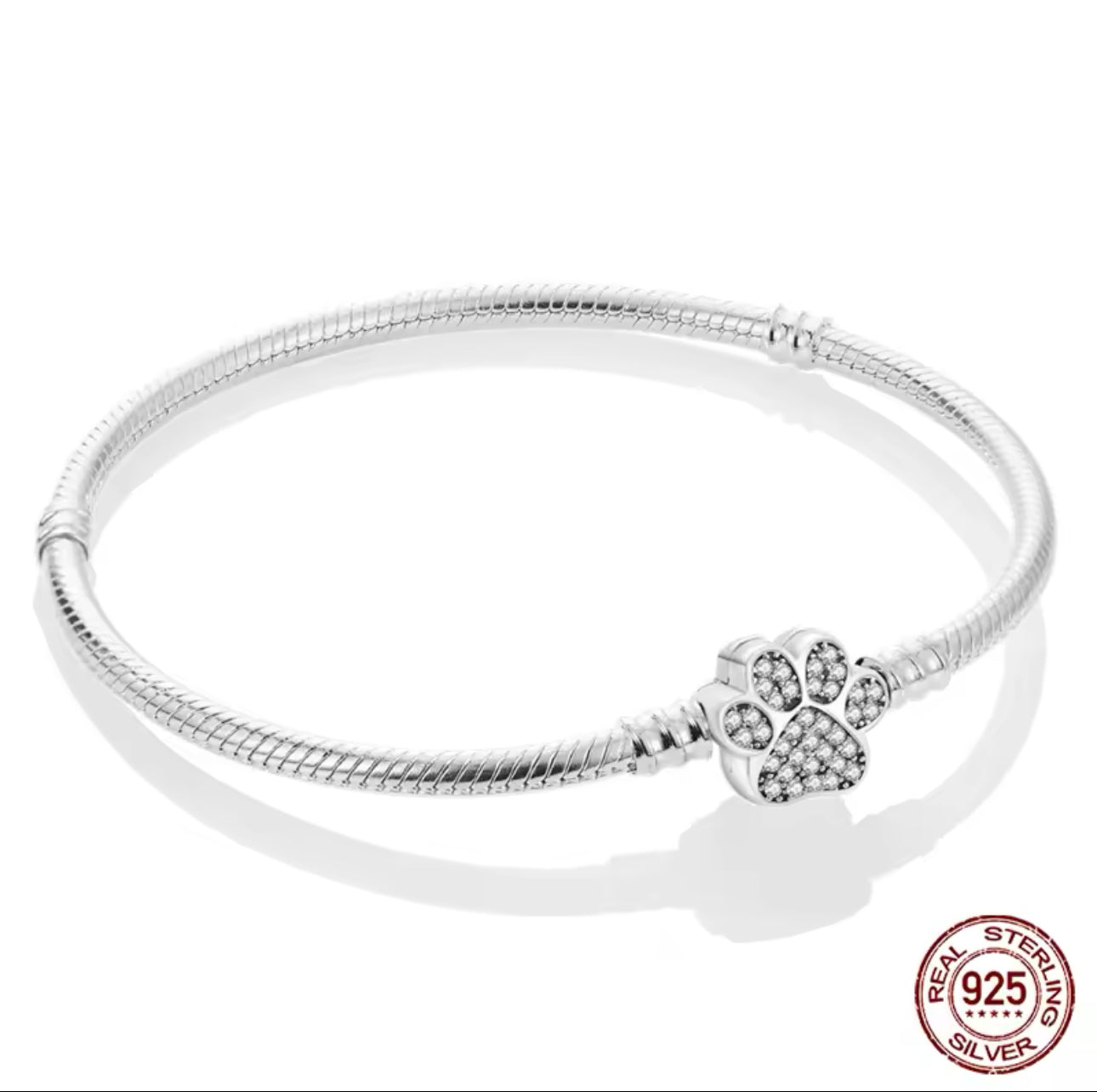 Schlangen-Gliederarmband mit Pfotenverschluss