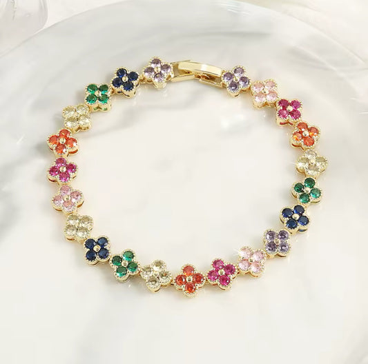 Armband Clover Special Bunt/ Silber-Schwarz