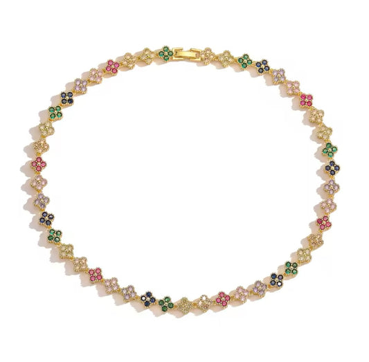Kette Clover Special Bunt/ Silber - Schwarz