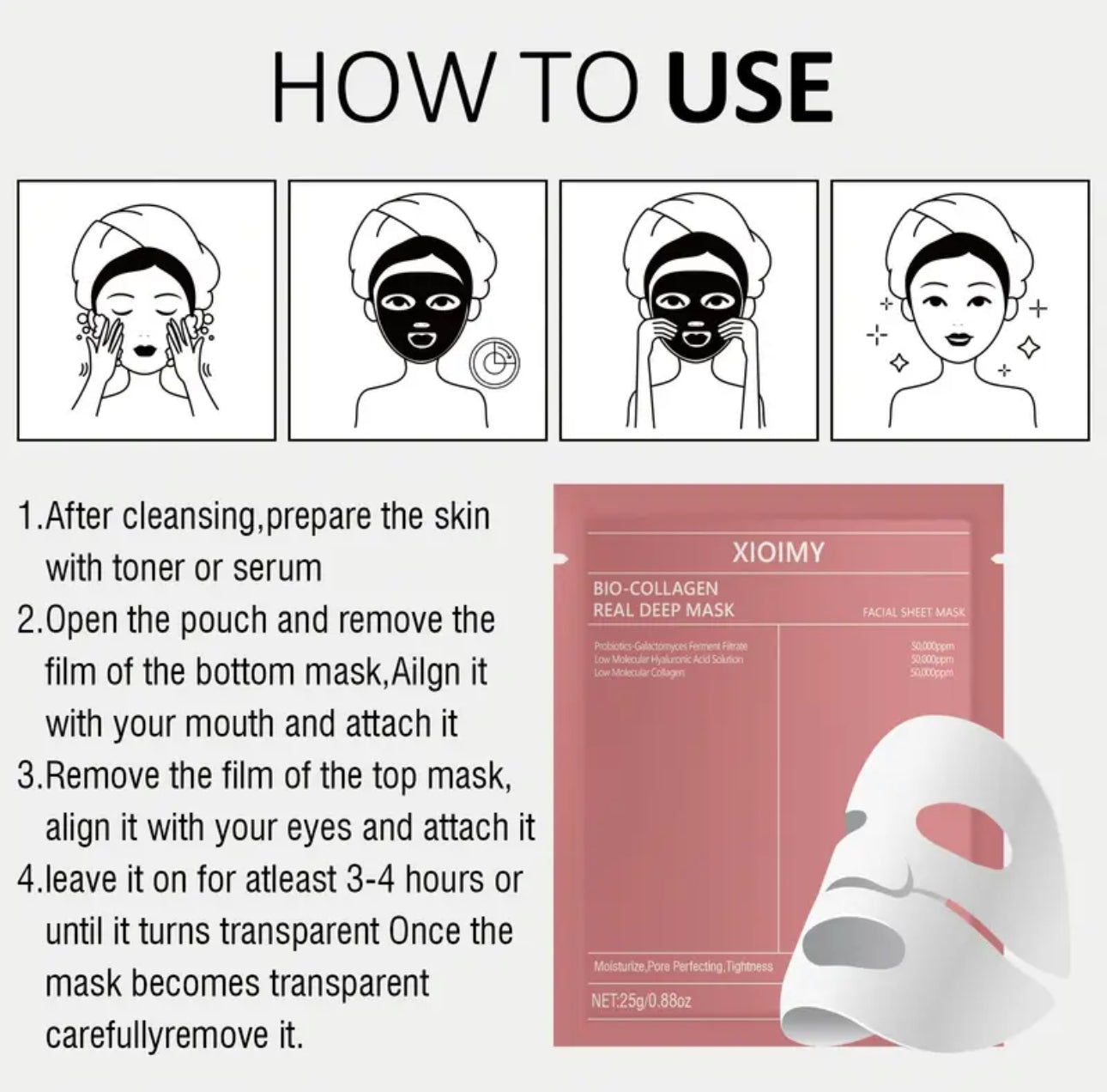 Premium Hydrogel-Kollagen-Maske