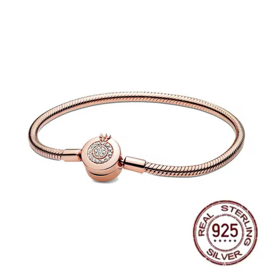Pandora Verschluss Schlangen-Gliederaemband Roségold