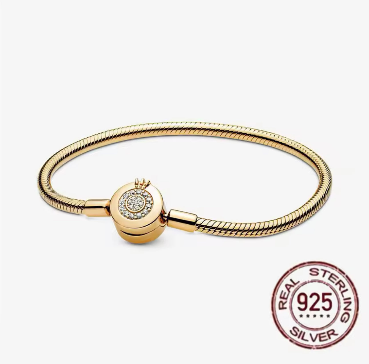 Pandora Verschluss Schlangen-Gliederarmband Gold