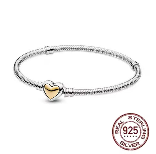 Herz Verschluss Schlangen-Gliederarmband