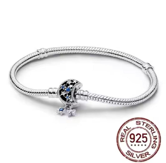 Pandora Moments Schlangen-Gliederarmband mit Funkelndem Mond-Verschluss