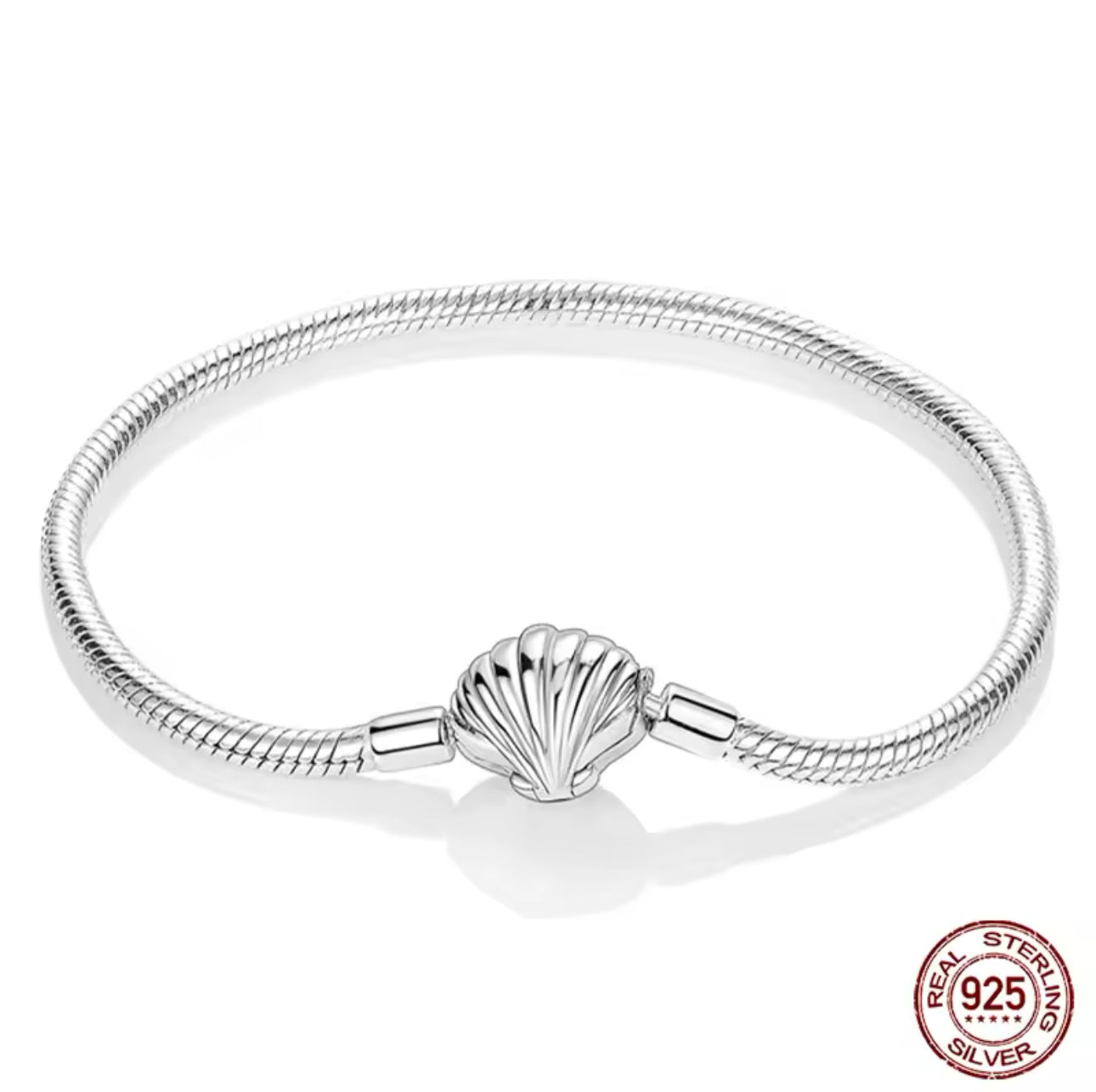Schlangen-Gliederarmband mit Muschel-Verschluss