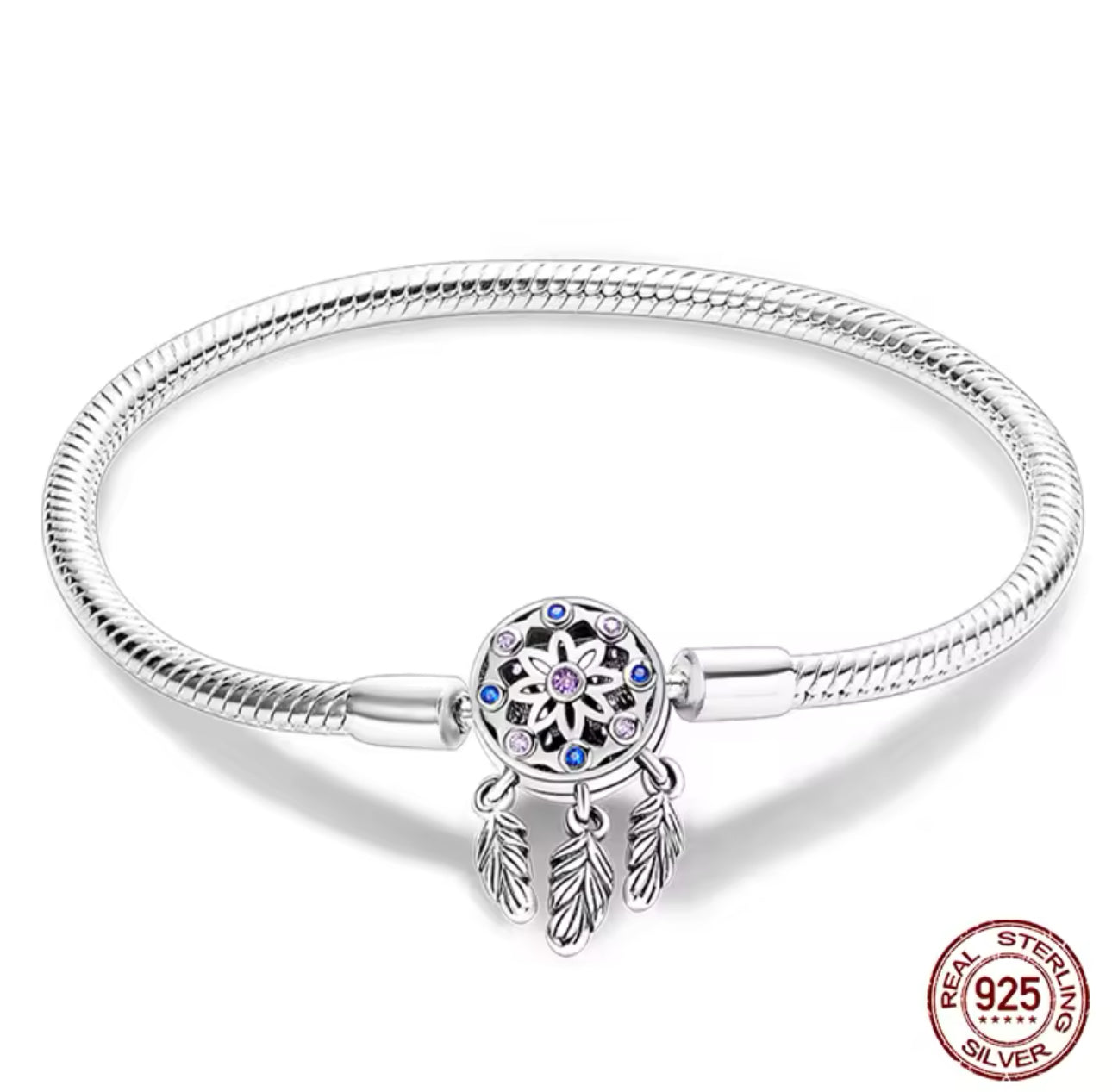Schlangen-Gliederarmband mit Traumfänger-Verschluss